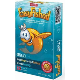 EasyFish Oil Omega 3 30 Tablet Limon ve Portakal Aromalı